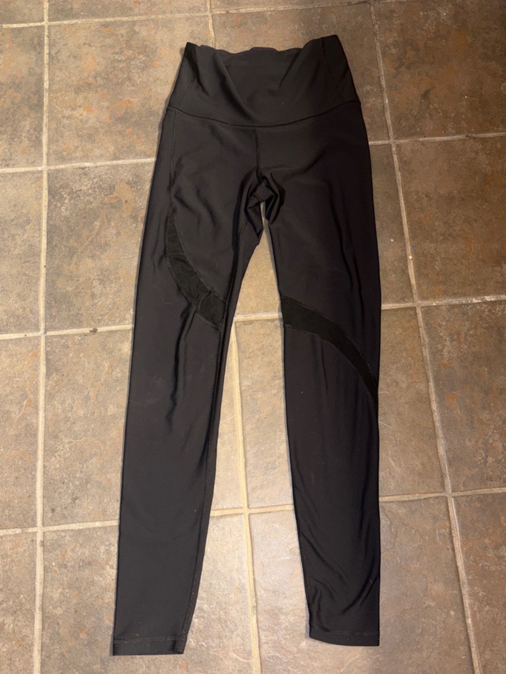 Old Navy Black High-Waist Mesh Panel Leggings